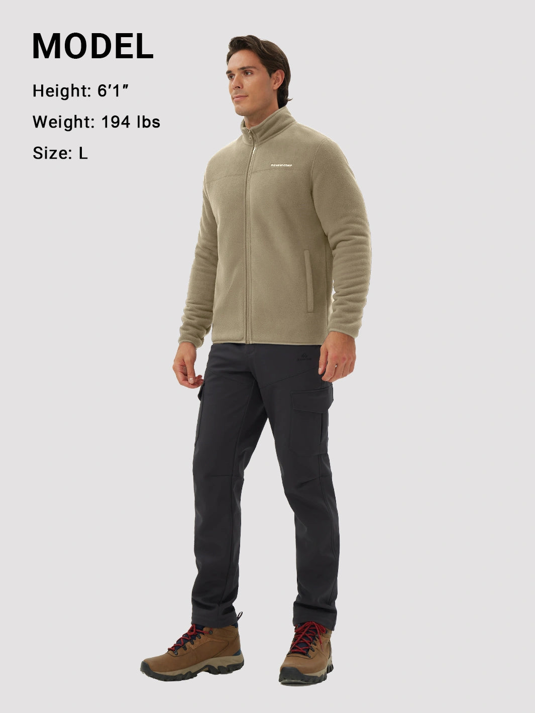 Men's Sherpa-Lined Polar Fleece Full-Zip Winter Jacket