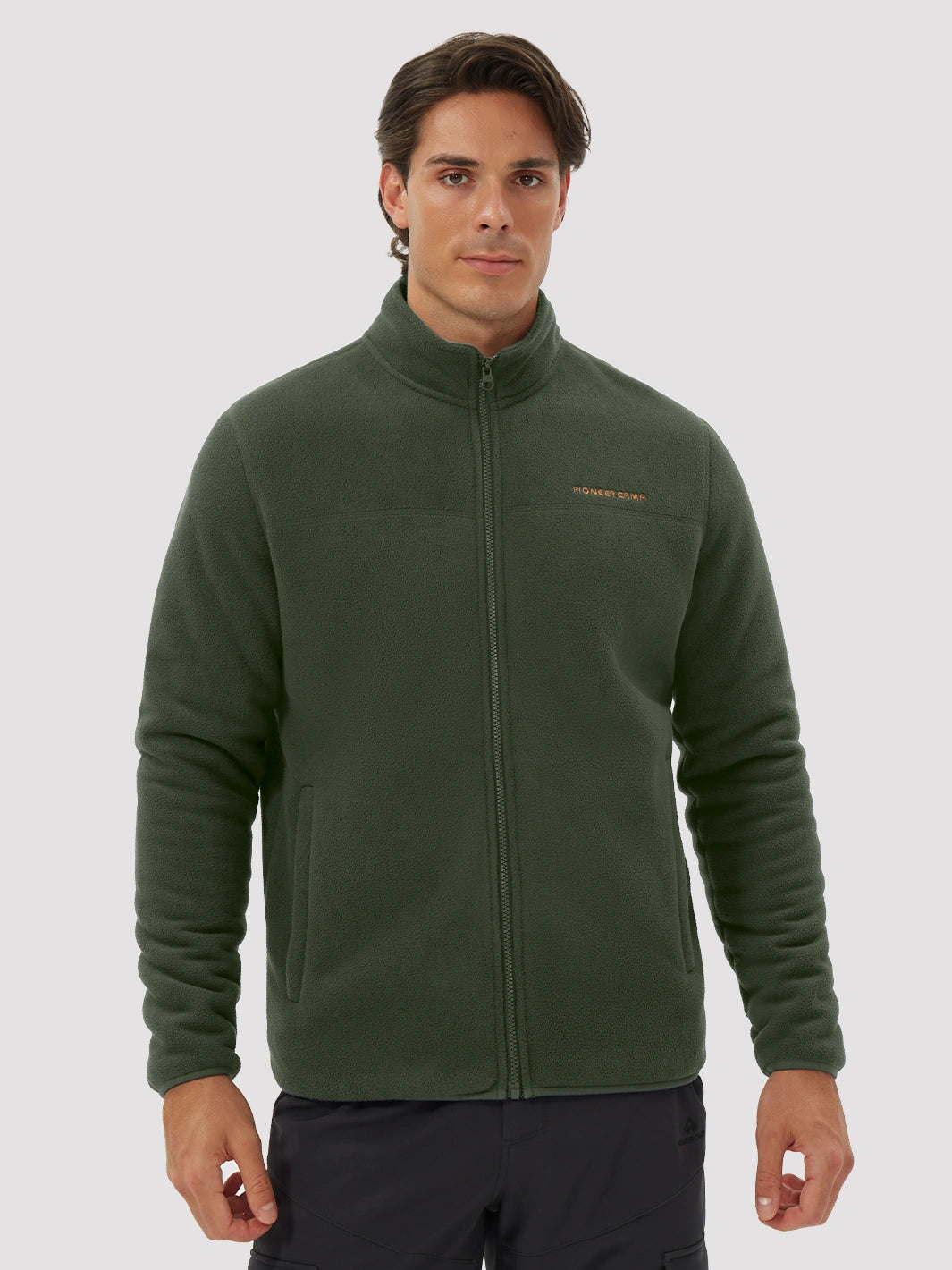 Men's Sherpa-Lined Polar Fleece Full-Zip Winter Jacket