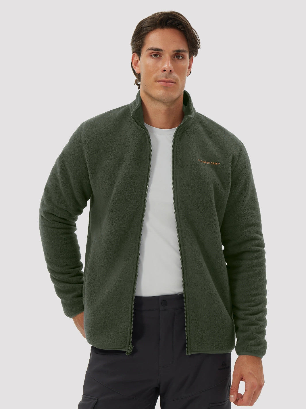 Men's Sherpa-Lined Polar Fleece Full-Zip Winter Jacket