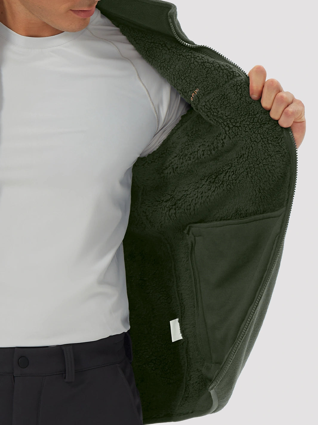 Men's Sherpa-Lined Polar Fleece Full-Zip Winter Jacket