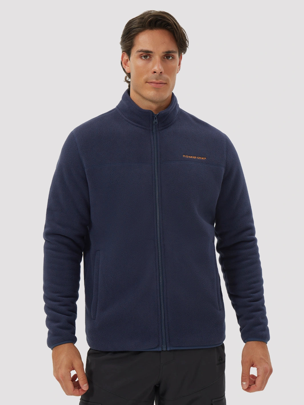 Men's Sherpa-Lined Polar Fleece Full-Zip Winter Jacket
