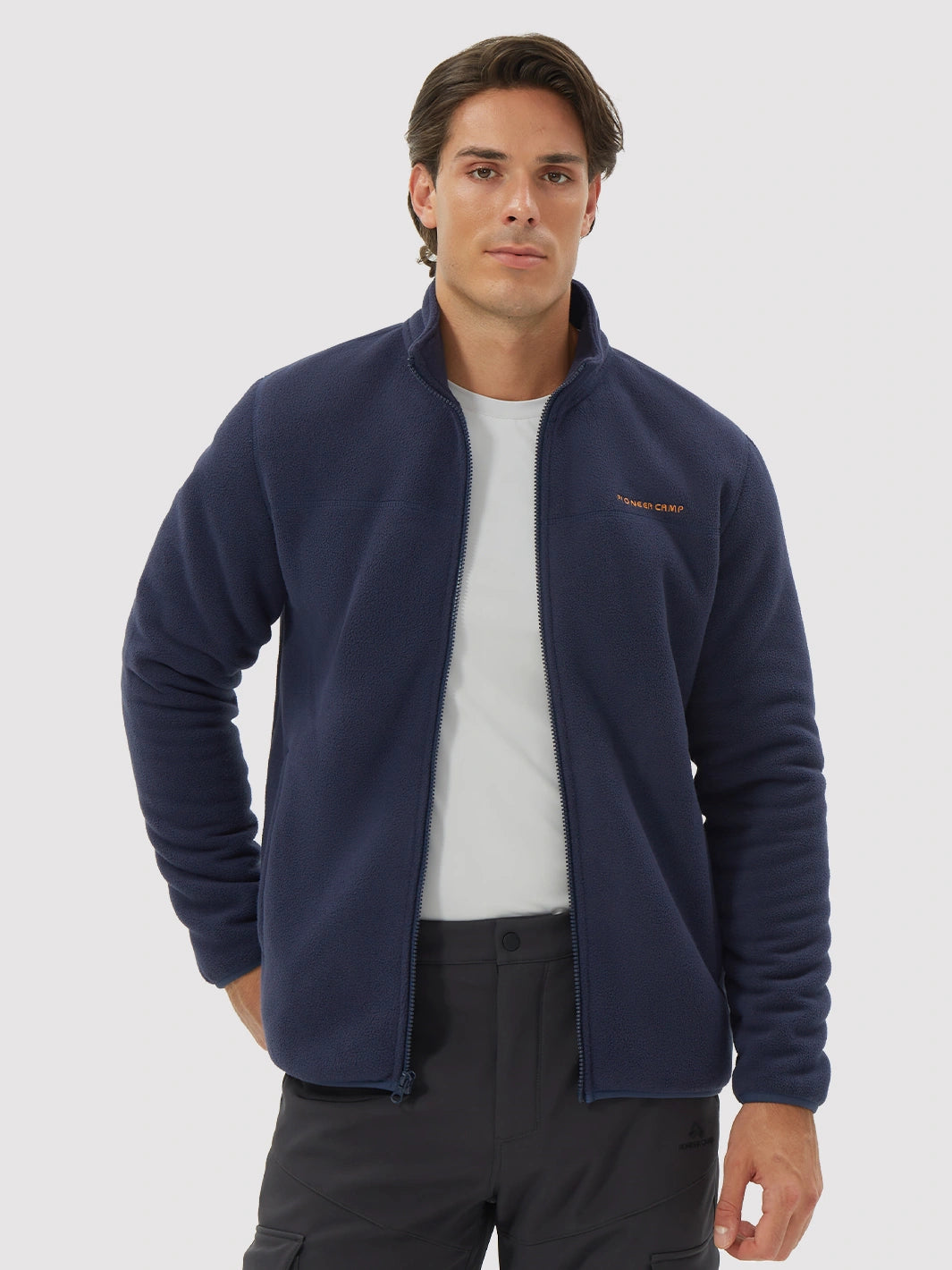Men's Sherpa-Lined Polar Fleece Full-Zip Winter Jacket