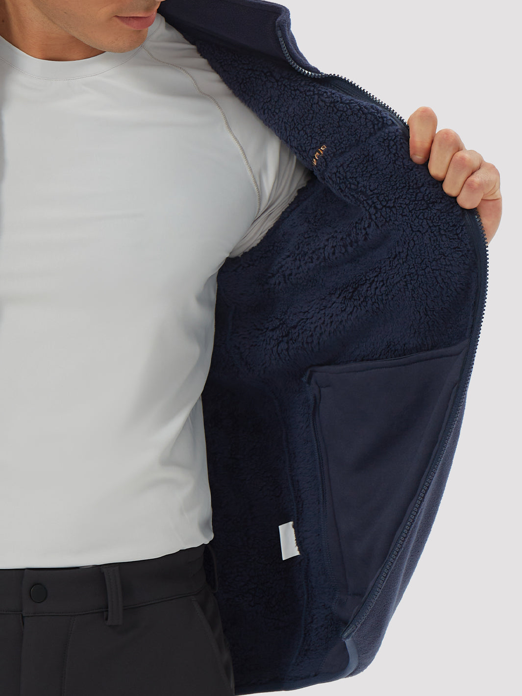 Men's Sherpa-Lined Polar Fleece Full-Zip Winter Jacket
