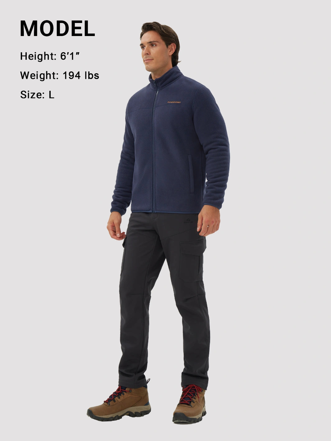 Men's Sherpa-Lined Polar Fleece Full-Zip Winter Jacket