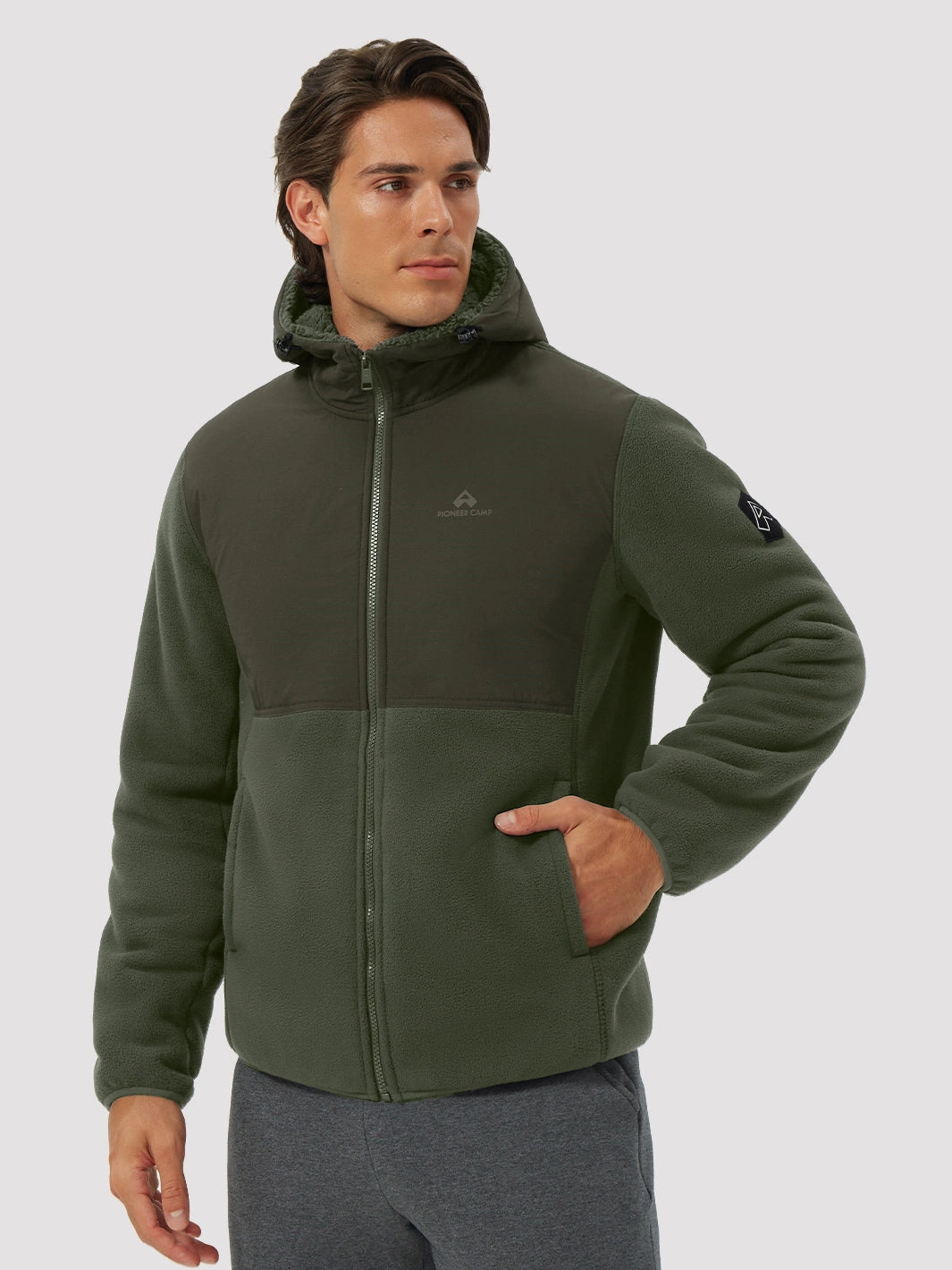 Men's Anti-Pilling Sherpa-Lined Full-Zip Hoodie