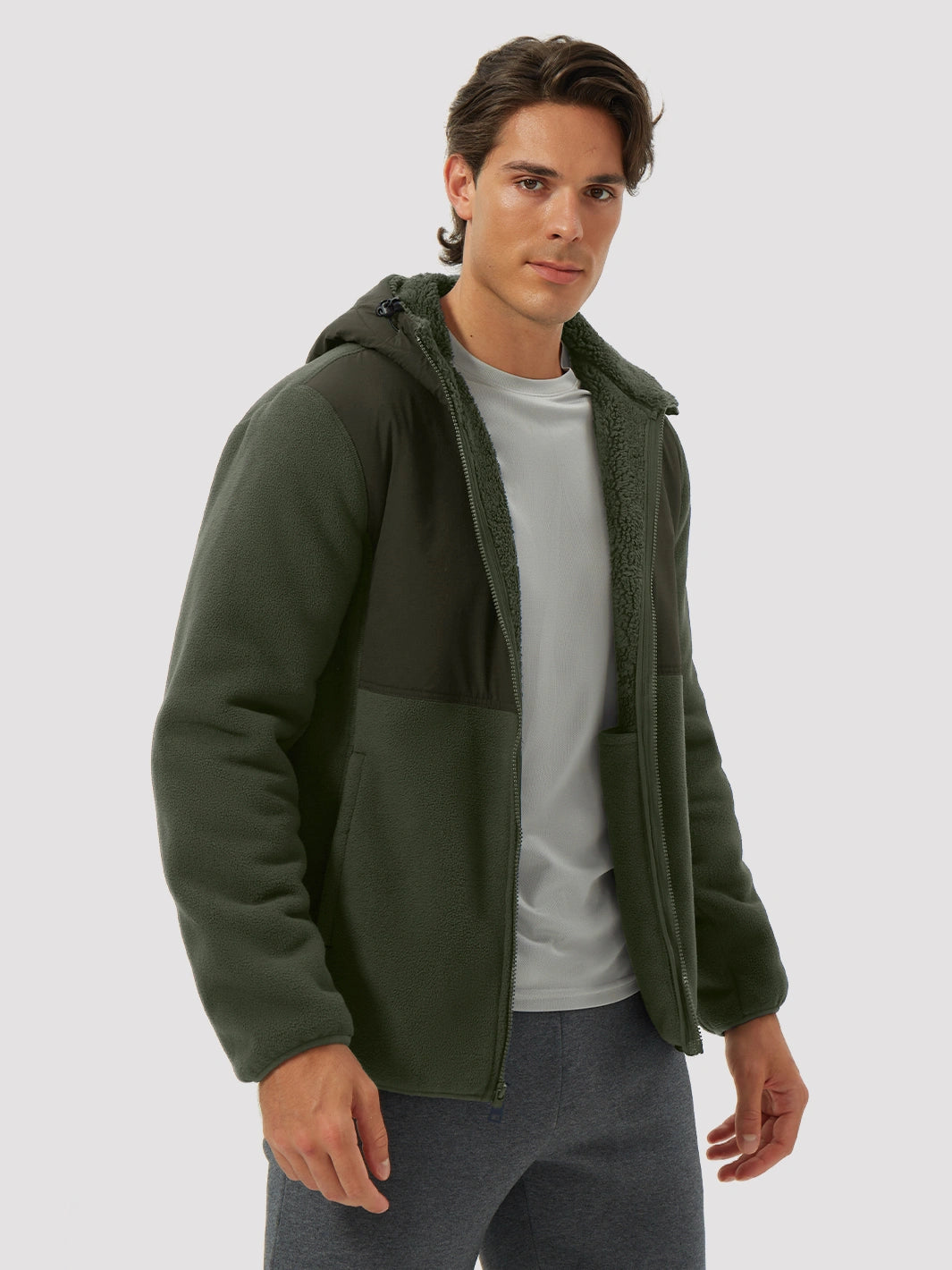 Men's Anti-Pilling Sherpa-Lined Full-Zip Hoodie