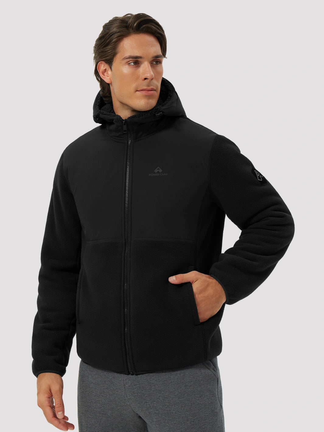 Men's Anti-Pilling Sherpa-Lined Full-Zip Hoodie