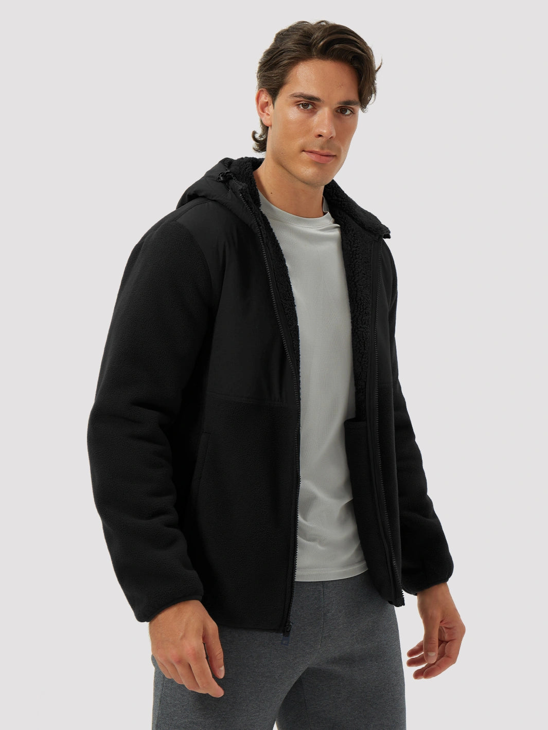 Men's Anti-Pilling Sherpa-Lined Full-Zip Hoodie