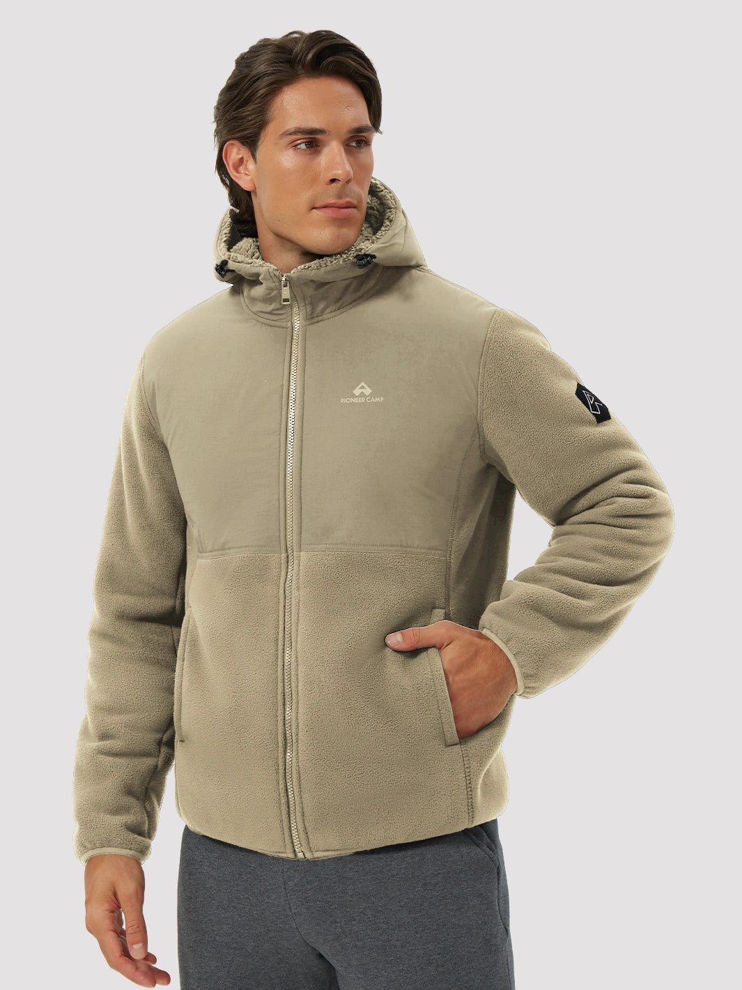 Men's Anti-Pilling Sherpa-Lined Full-Zip Hoodie