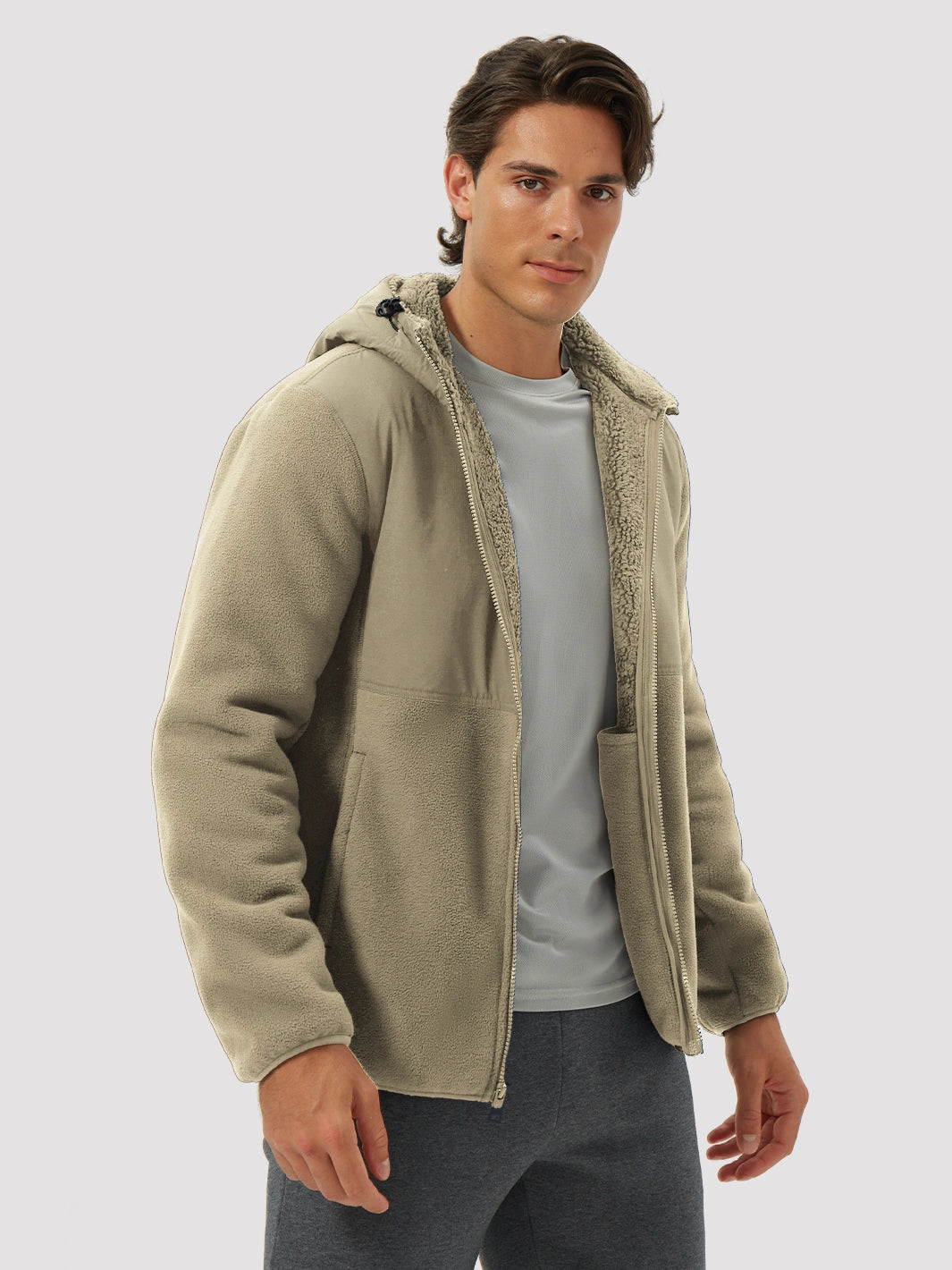 Men's Anti-Pilling Sherpa-Lined Full-Zip Hoodie