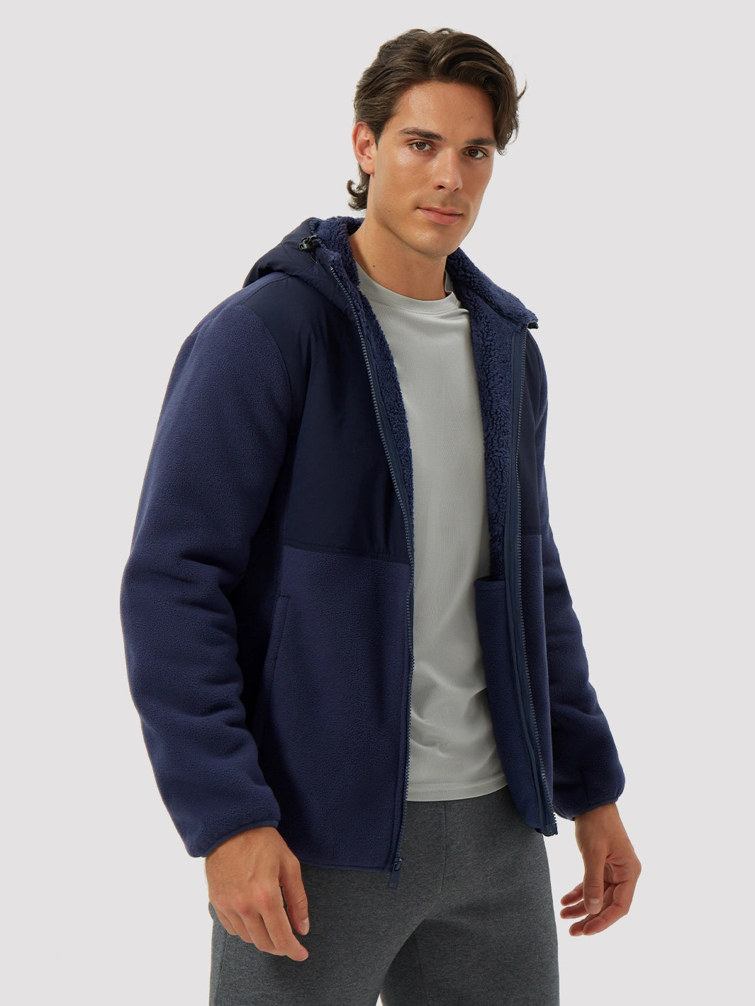 Men's Anti-Pilling Sherpa-Lined Full-Zip Hoodie