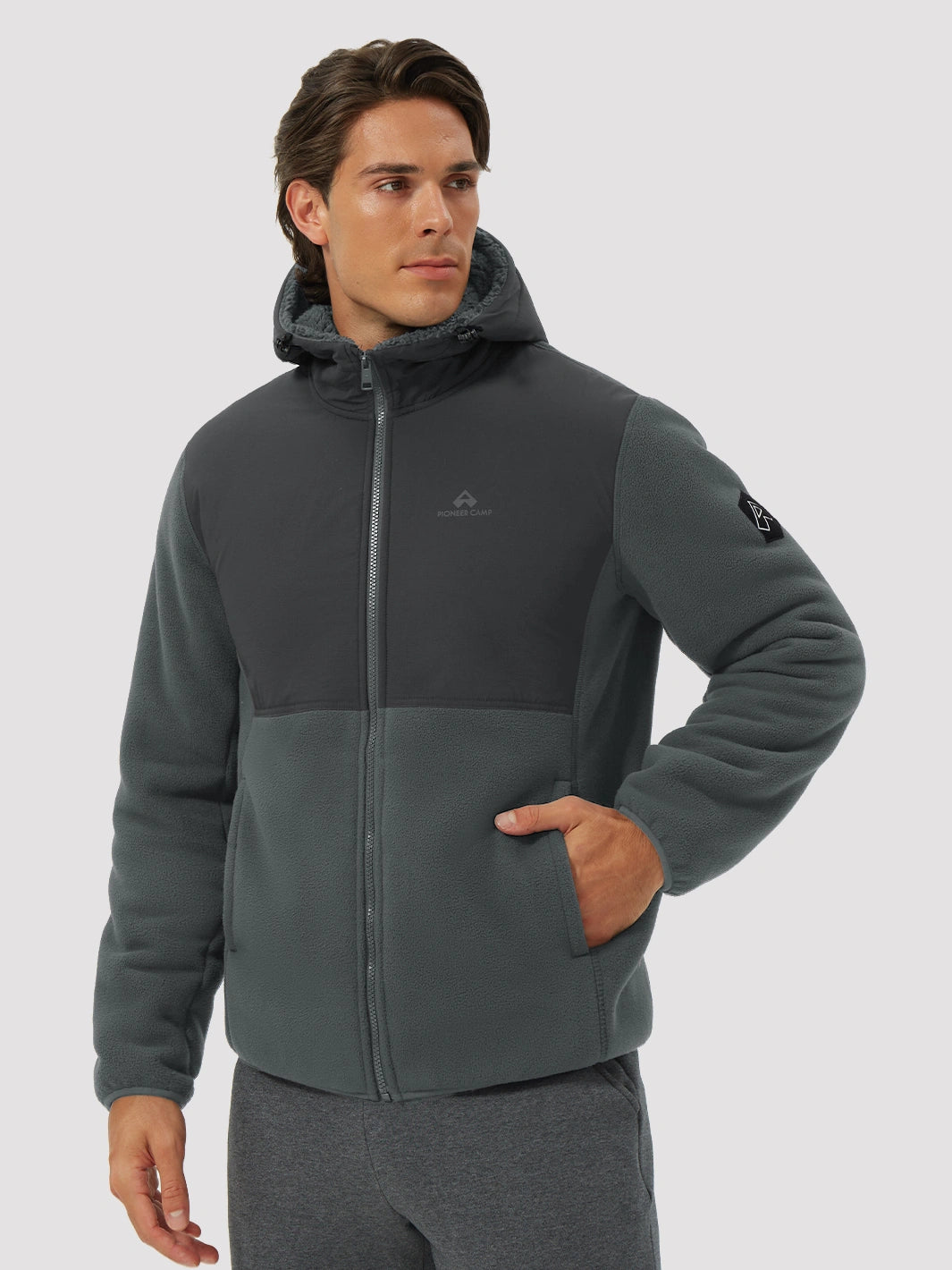 Men's Anti-Pilling Sherpa-Lined Full-Zip Hoodie