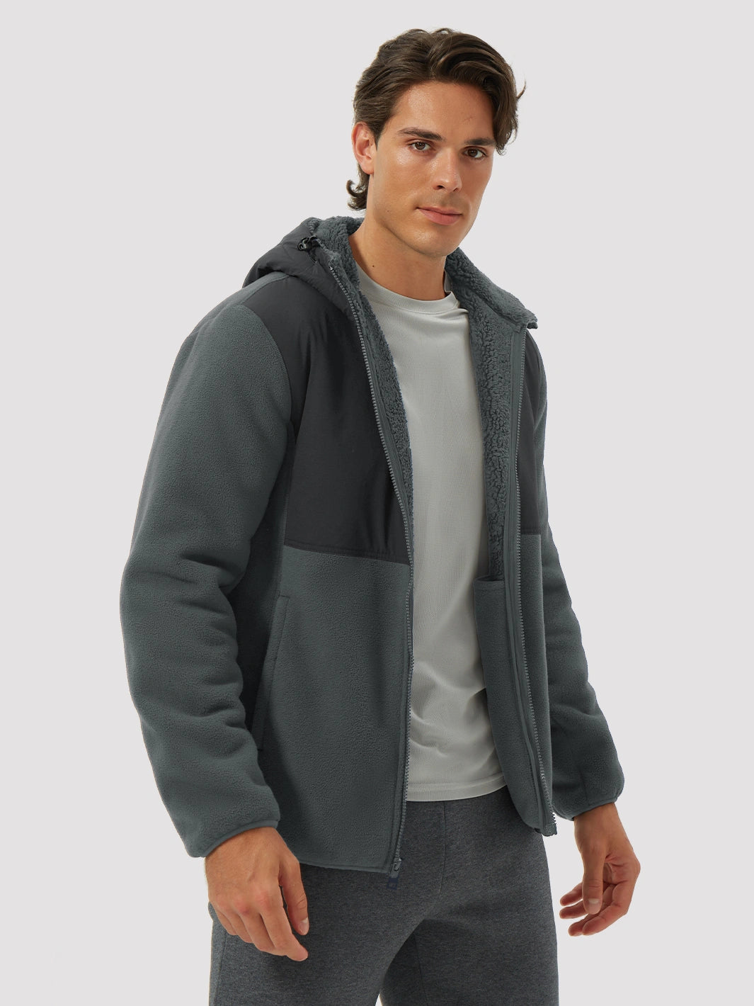 Men's Anti-Pilling Sherpa-Lined Full-Zip Hoodie