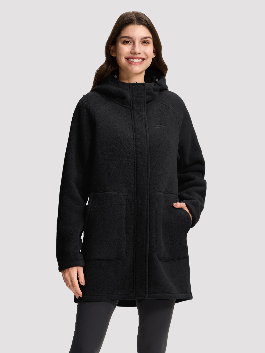 Women's Long Sherpa-Lined Fleece Hooded Jacket