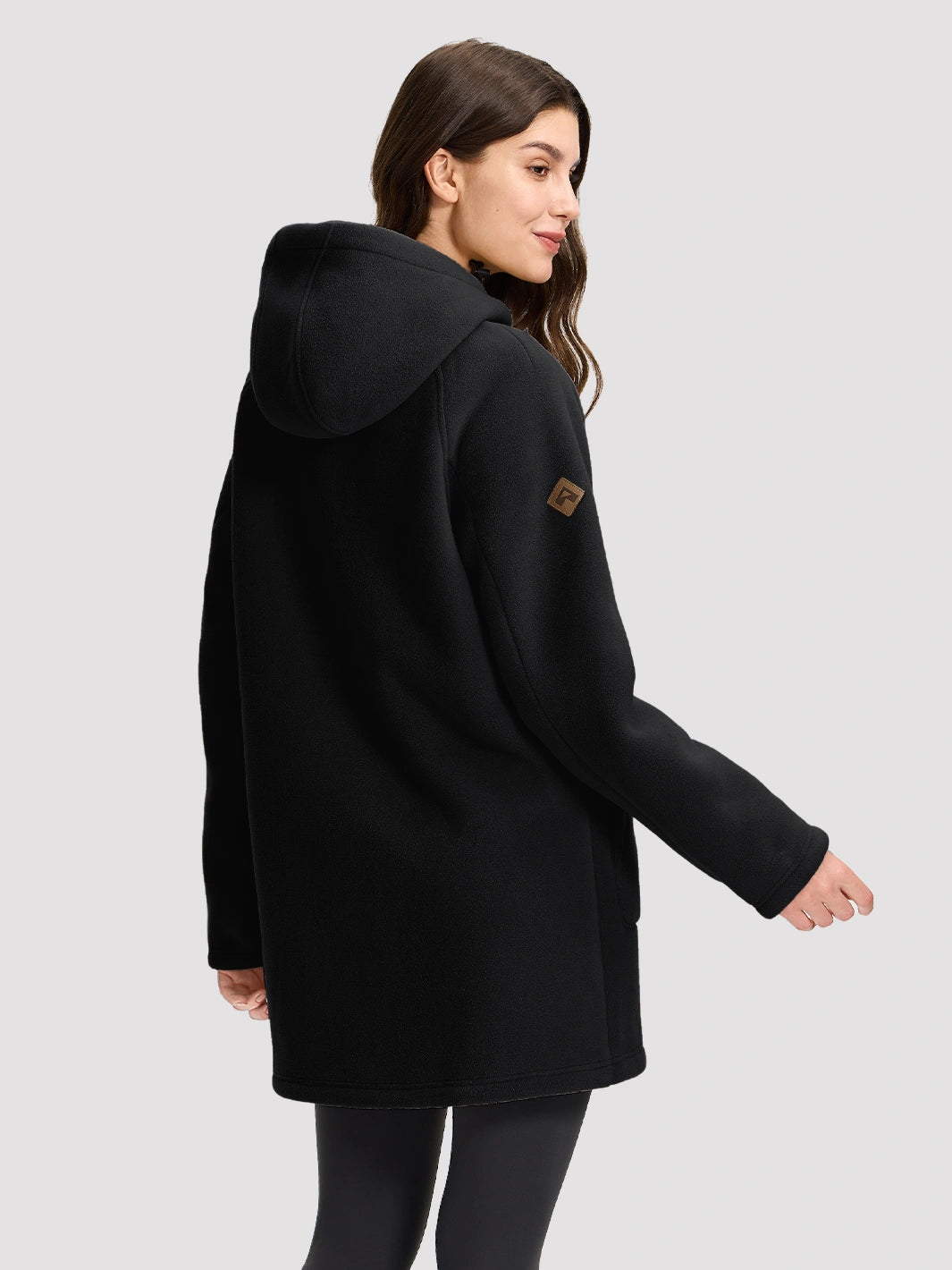 Women's Long Sherpa-Lined Fleece Hooded Jacket