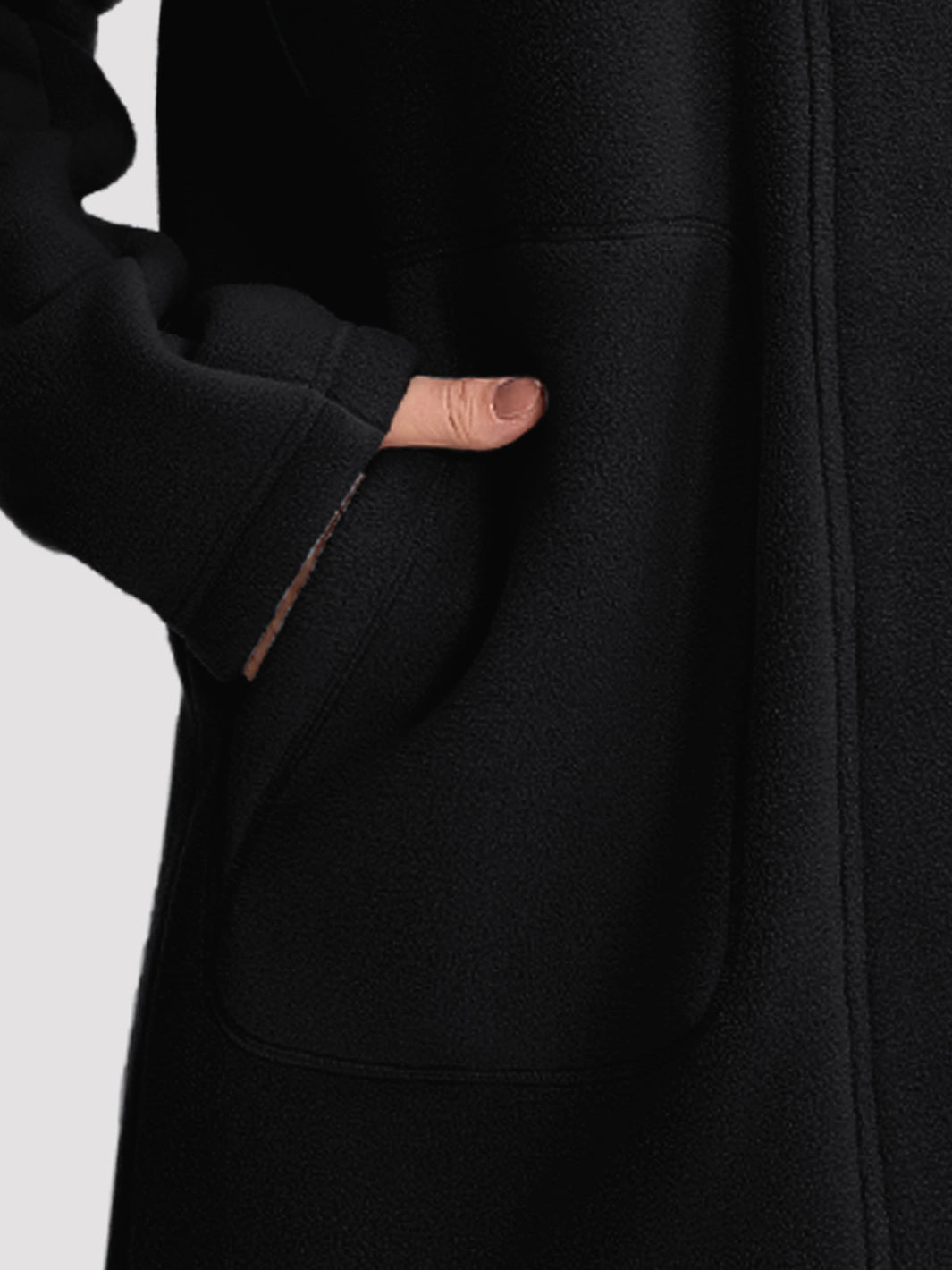 Women's Long Sherpa-Lined Fleece Hooded Jacket