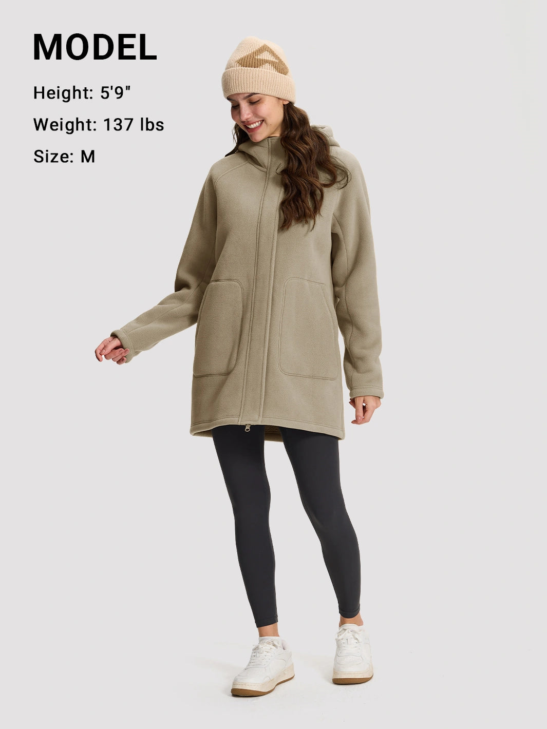 Women's Long Sherpa-Lined Fleece Hooded Jacket