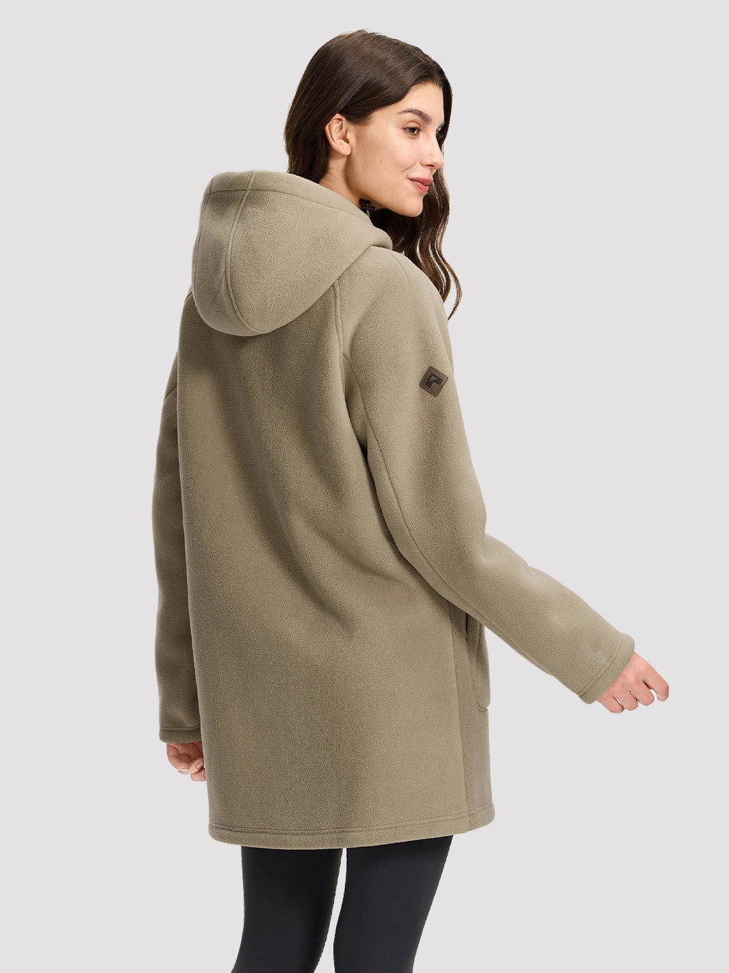 Women's Long Sherpa-Lined Fleece Hooded Jacket