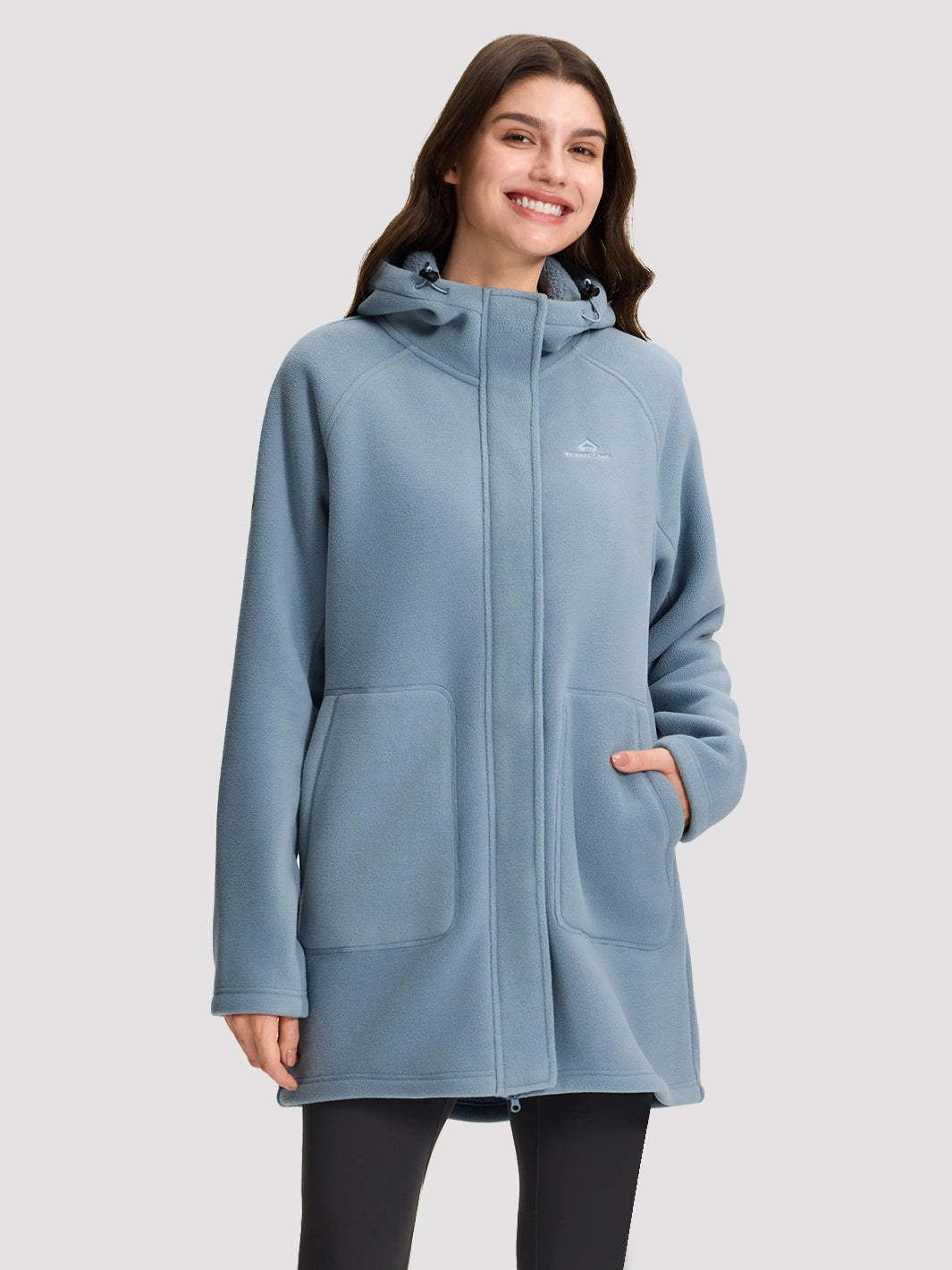 Women's Long Sherpa-Lined Fleece Hooded Jacket