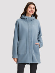 Women's Long Sherpa-Lined Fleece Hooded Jacket PIONEER CAMP