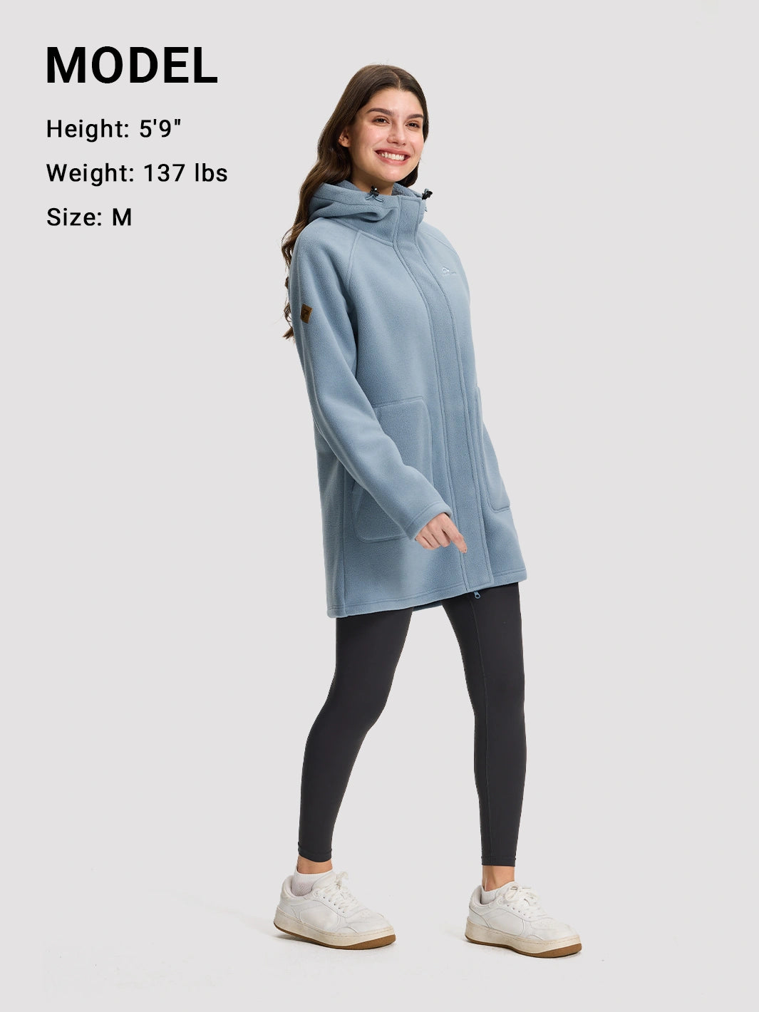 Women's Long Sherpa-Lined Fleece Hooded Jacket