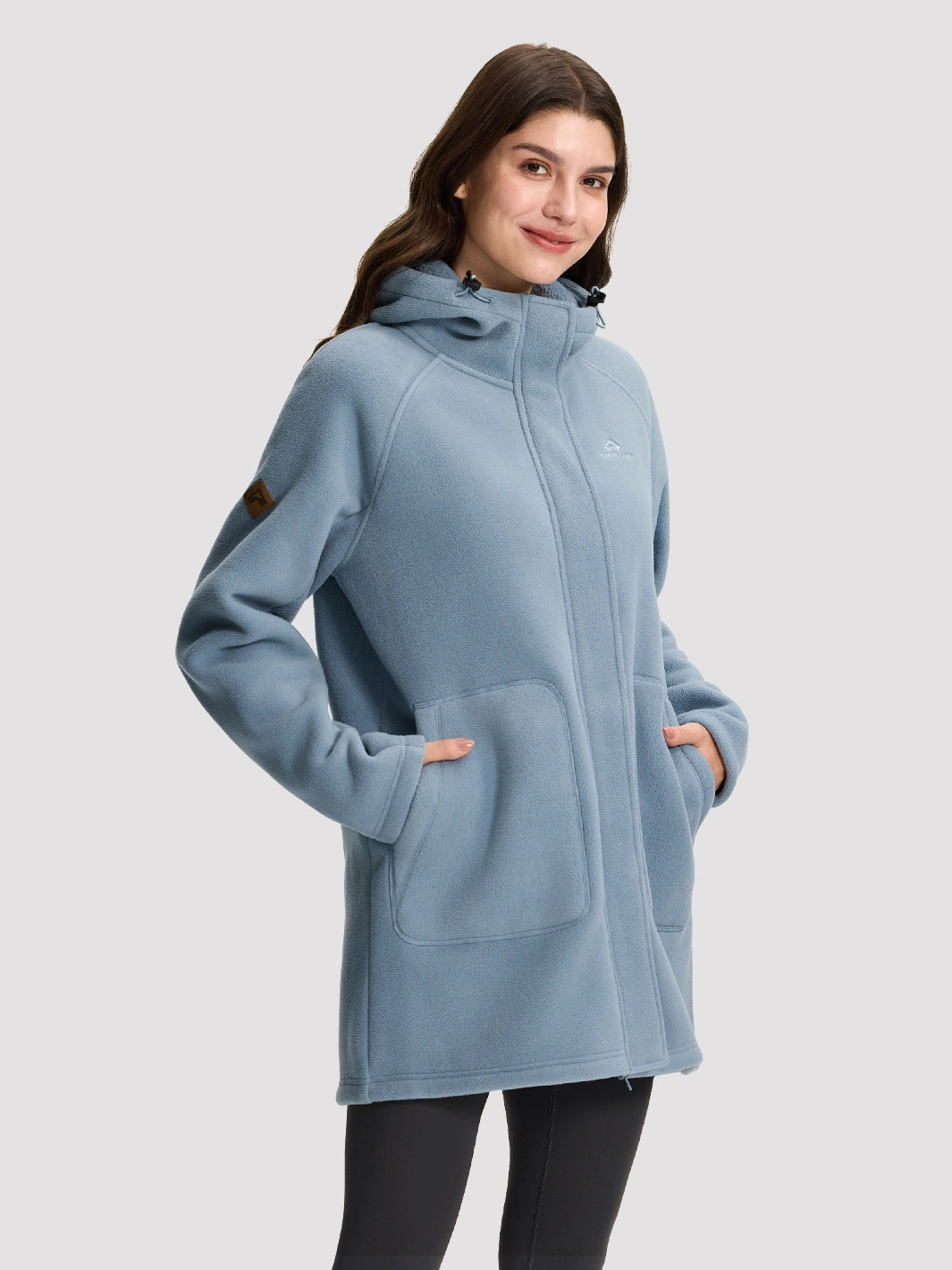 Women's Long Sherpa-Lined Fleece Hooded Jacket