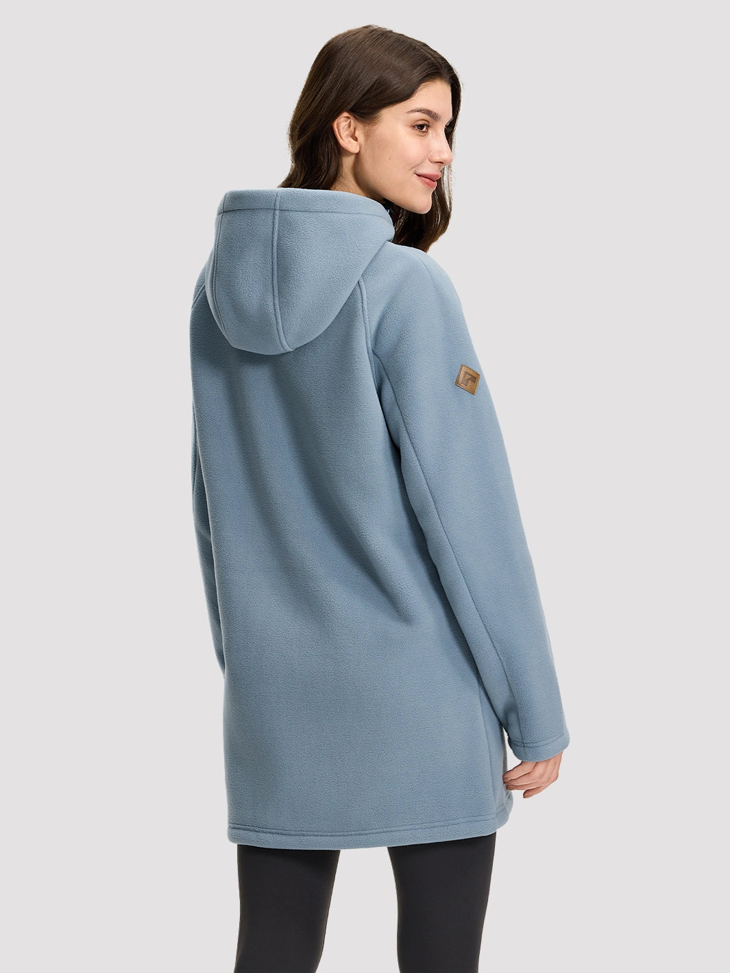 Women's Long Sherpa-Lined Fleece Hooded Jacket