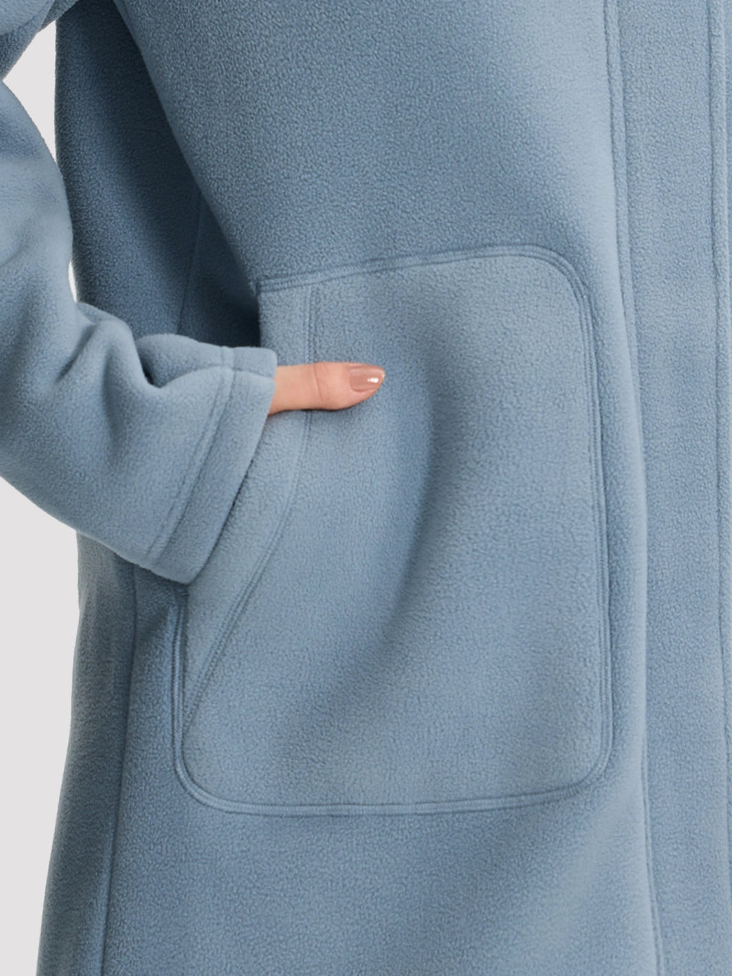 Women's Long Sherpa-Lined Fleece Hooded Jacket