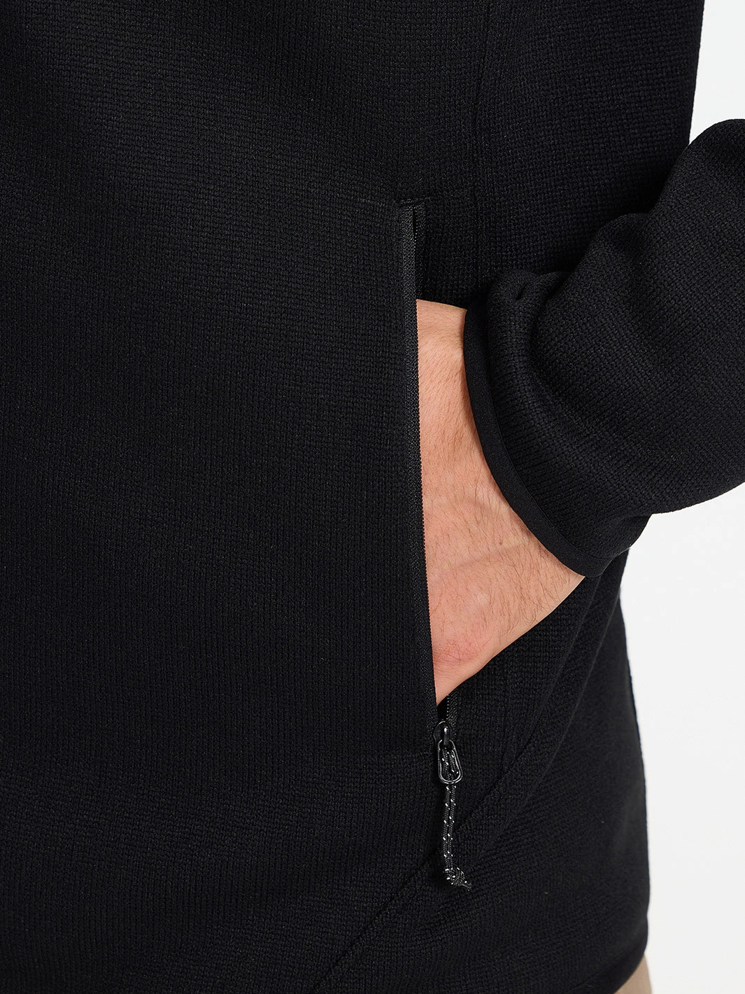 Men's 340g Knitted Fleece Full-Zip Hooded Jacket