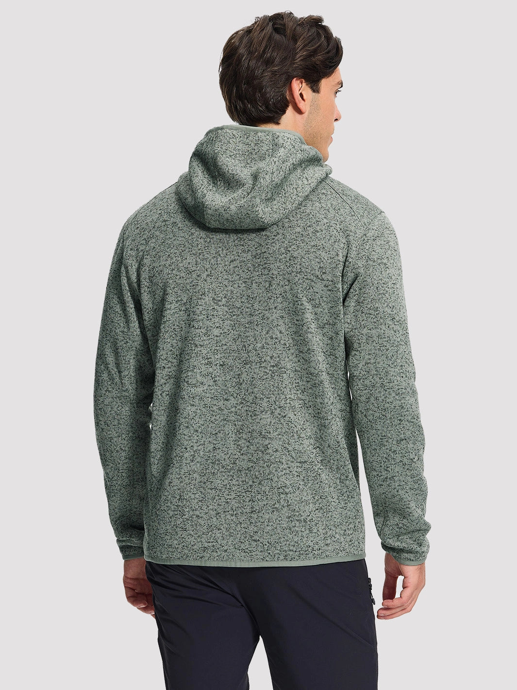 Men's 340g Knitted Fleece Full-Zip Hooded Jacket