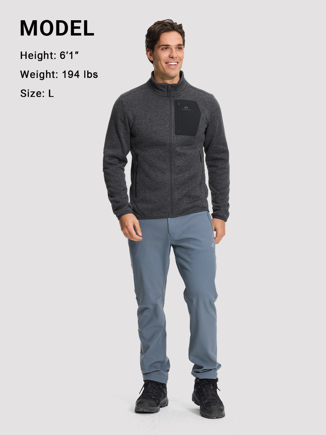 Men's 340g Anti-Static Fleece Full-Zip Jacket