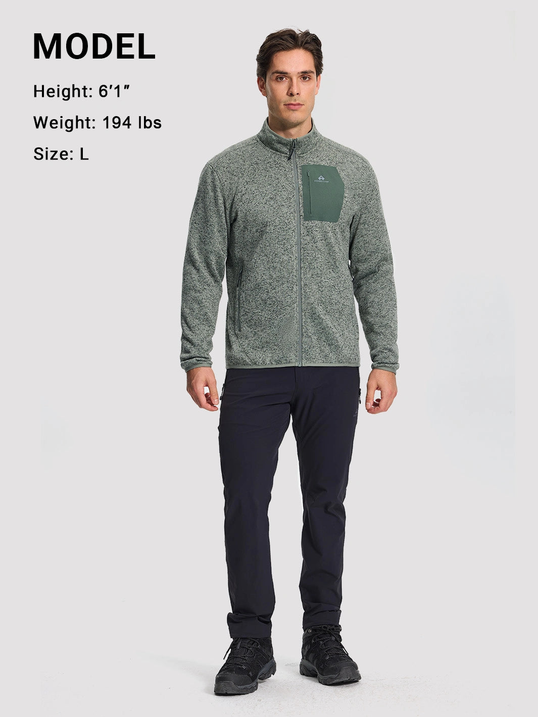 Men's 340g Anti-Static Fleece Full-Zip Jacket