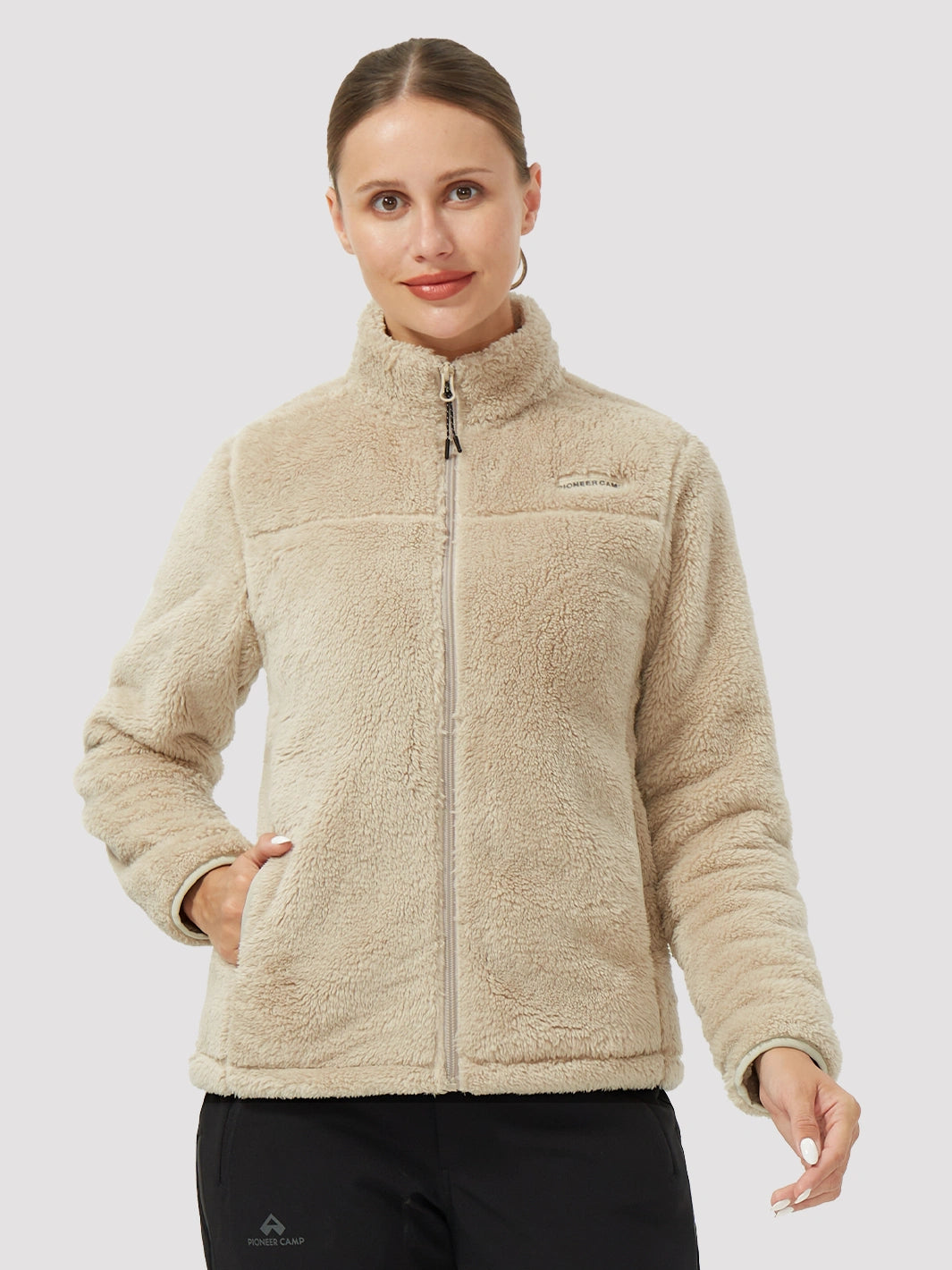 Women's Stand-Collar Coral Fleece Jacket PIONEER CAMP