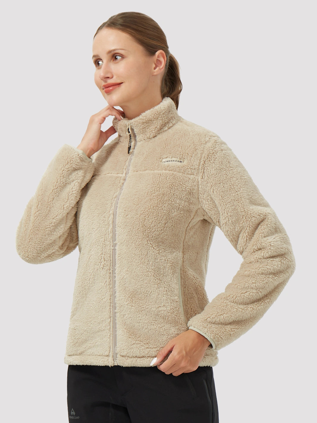 Women's Stand-Collar Coral Fleece Jacket PIONEER CAMP