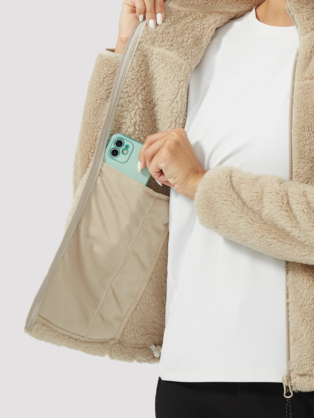 Women's Stand-Collar Coral Fleece Jacket PIONEER CAMP