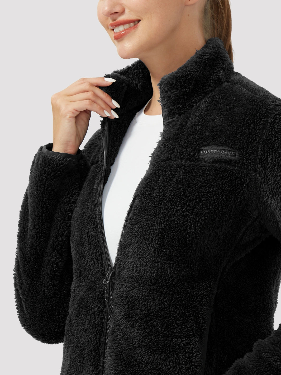 Women's Stand-Collar Coral Fleece Jacket PIONEER CAMP