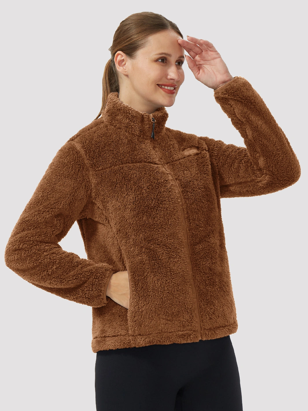 Women's Stand-Collar Coral Fleece Jacket PIONEER CAMP