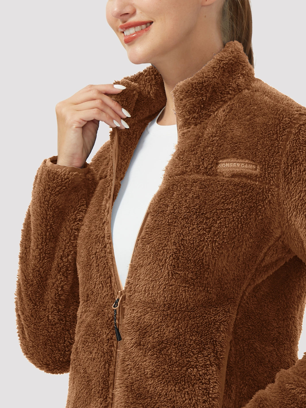 Women's Stand-Collar Coral Fleece Jacket PIONEER CAMP