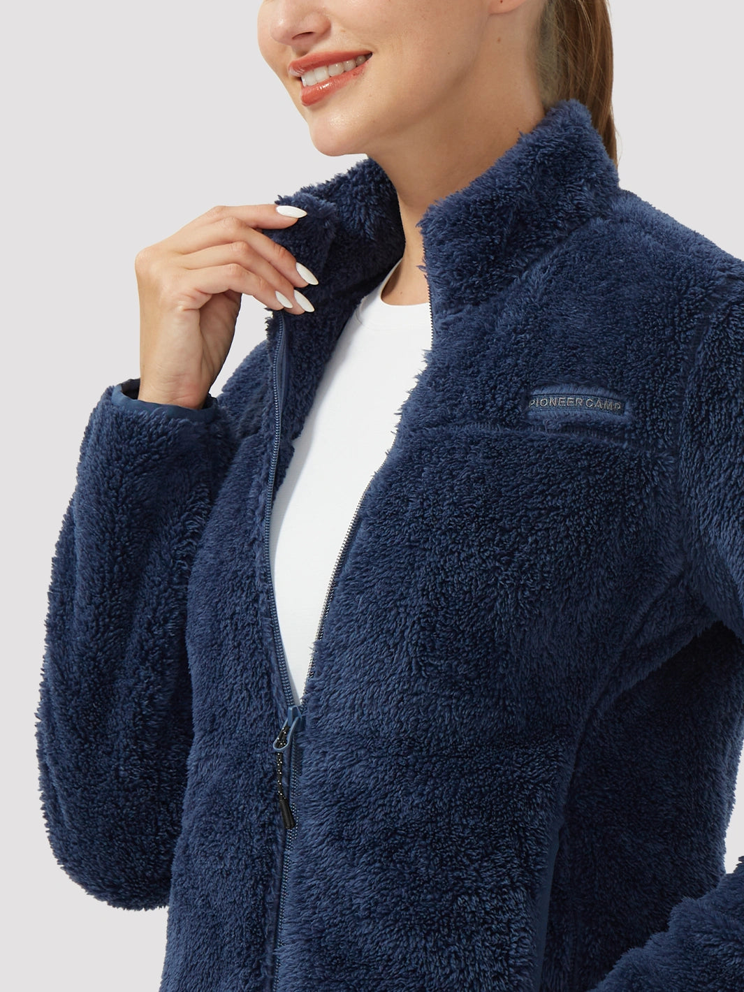 Women's Stand-Collar Coral Fleece Jacket PIONEER CAMP