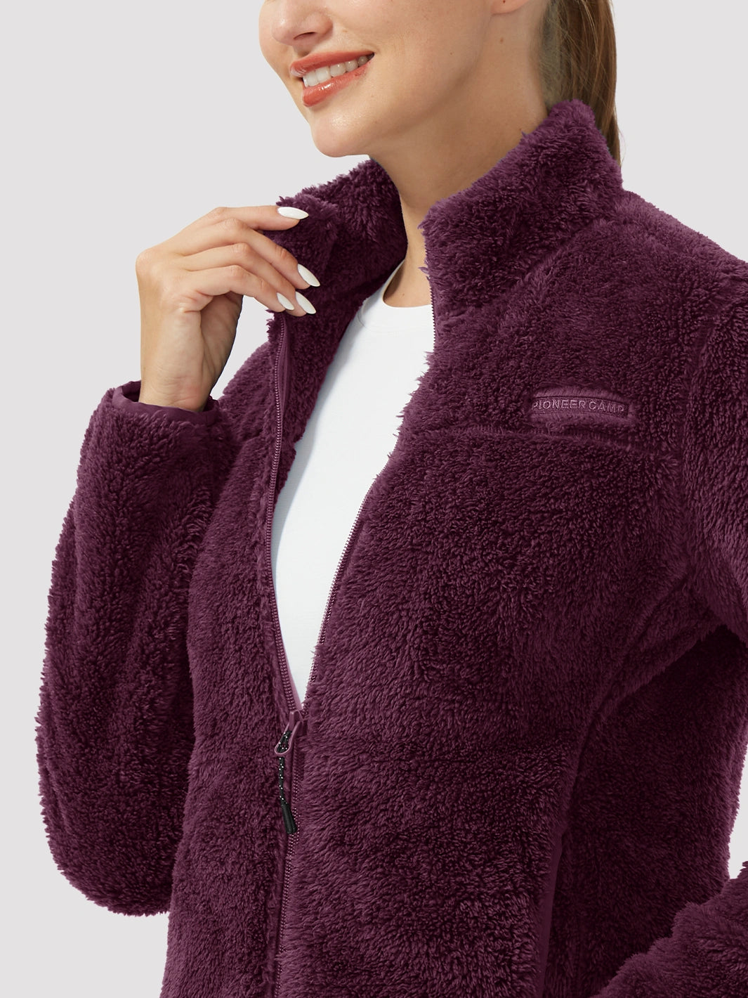 Women's Stand-Collar Coral Fleece Jacket PIONEER CAMP