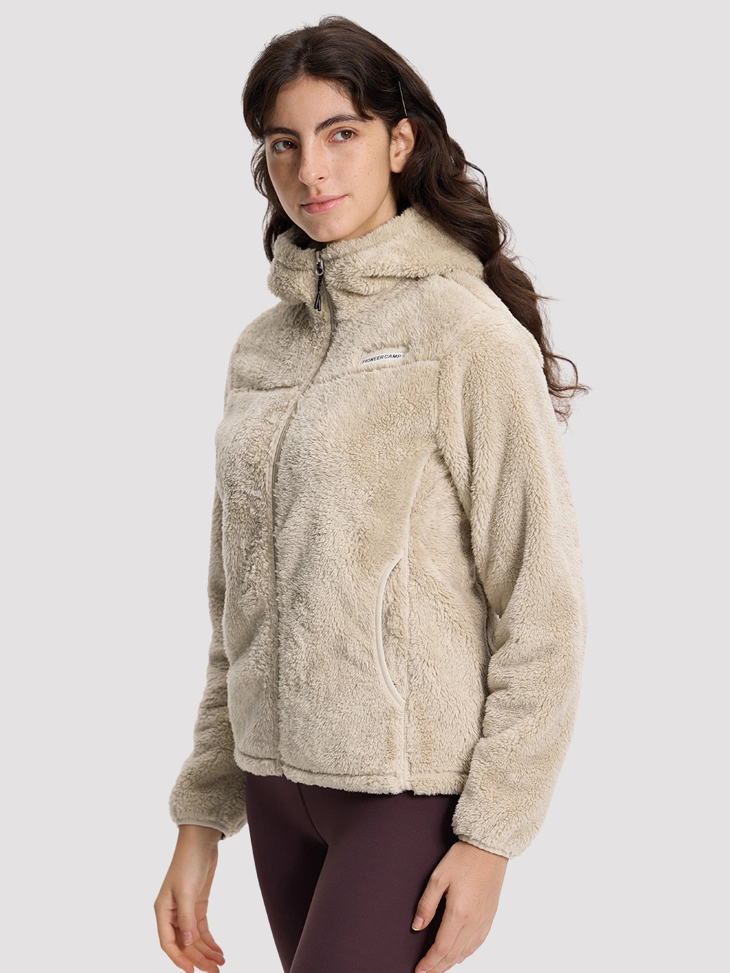 Women's Hooded Coral Fleece Jacket PIONEER CAMP