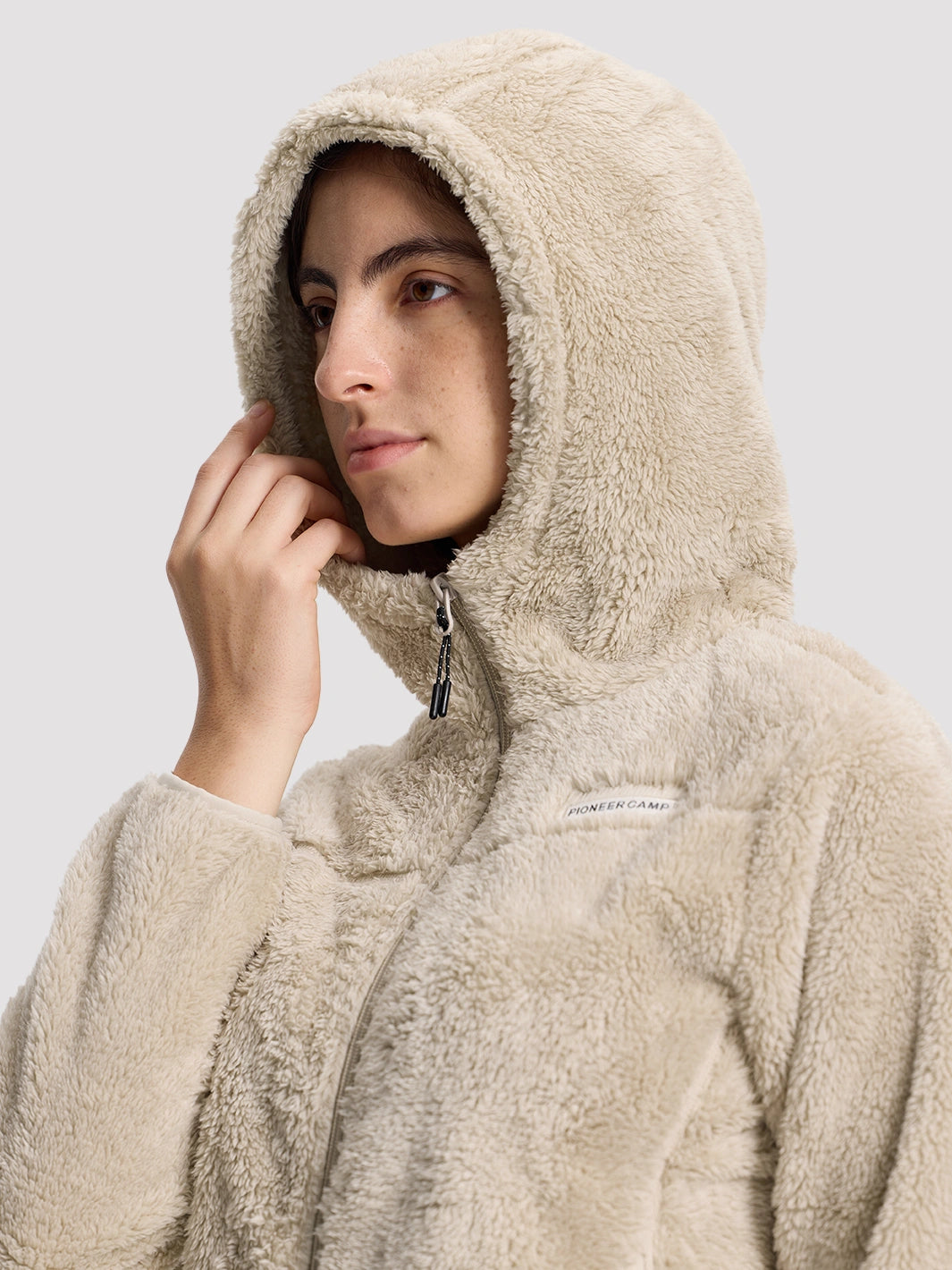 Women's Hooded Coral Fleece Jacket PIONEER CAMP