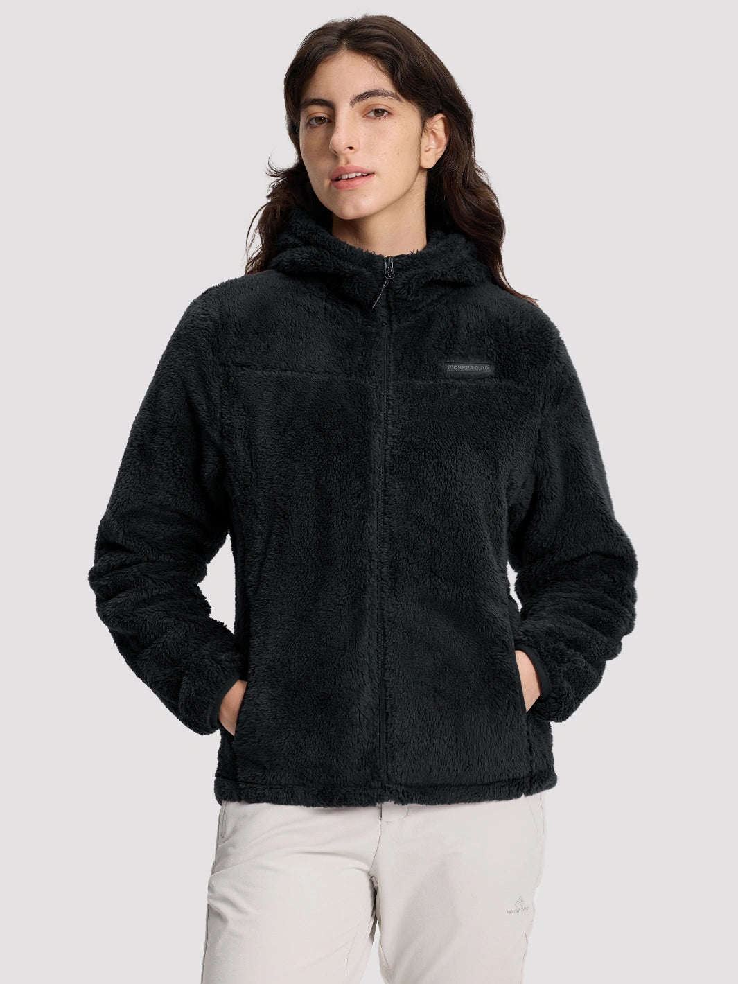 Women's Hooded Coral Fleece Jacket PIONEER CAMP