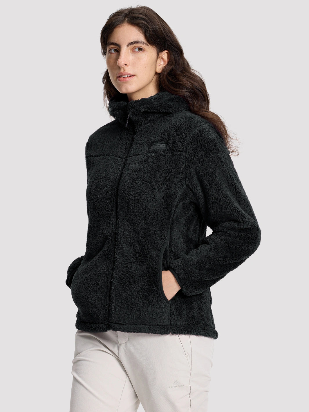 Women's Hooded Coral Fleece Jacket PIONEER CAMP