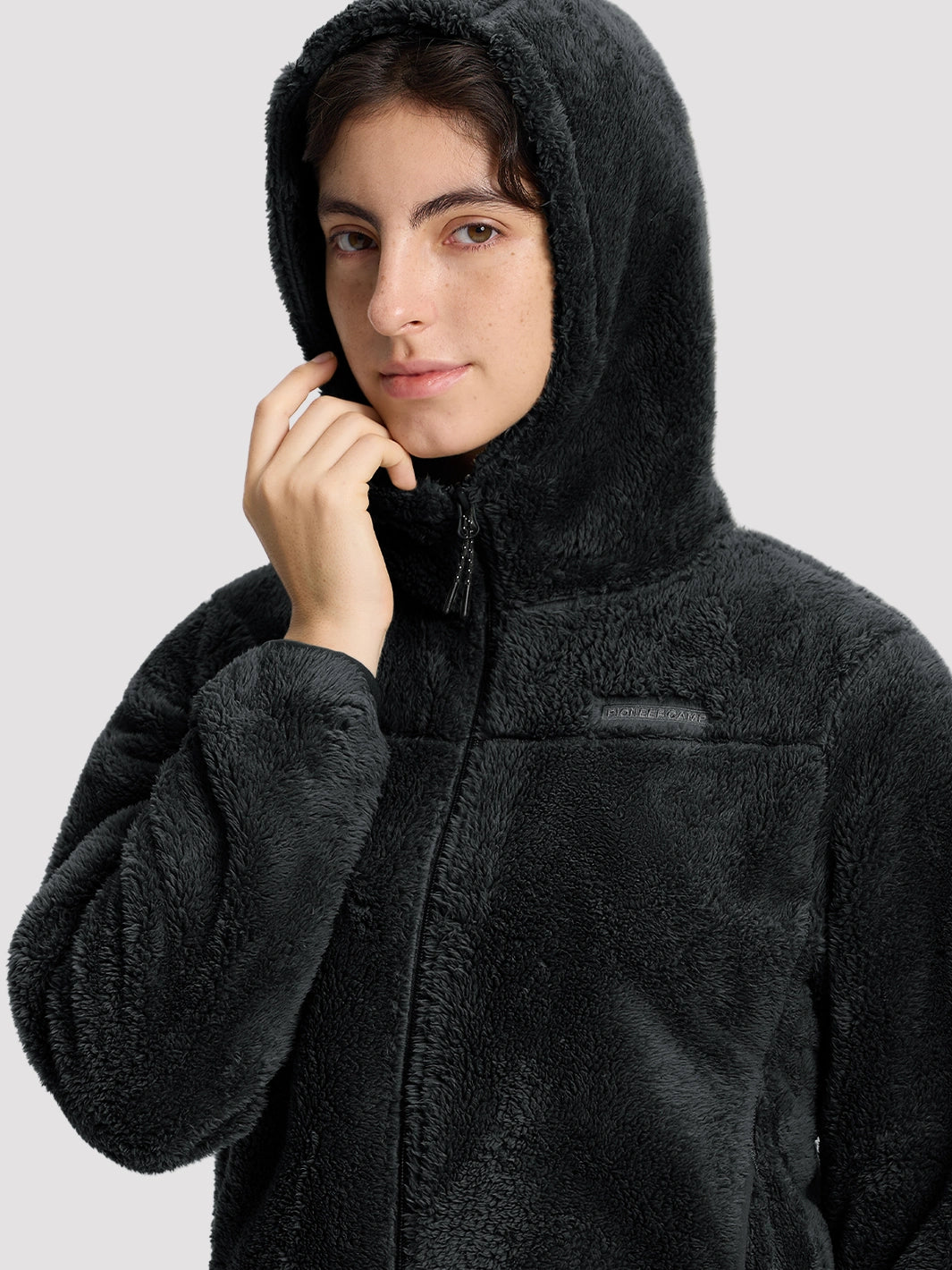 Women's Hooded Coral Fleece Jacket PIONEER CAMP