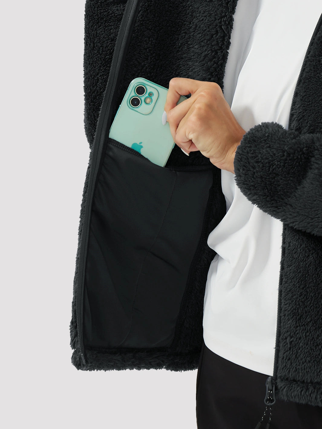 Women's Hooded Coral Fleece Jacket PIONEER CAMP