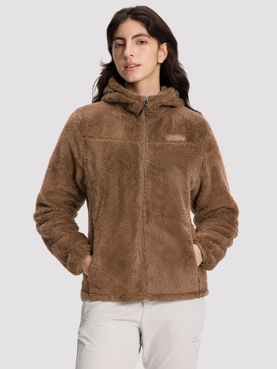 Women's Hooded Coral Fleece Jacket PIONEER CAMP
