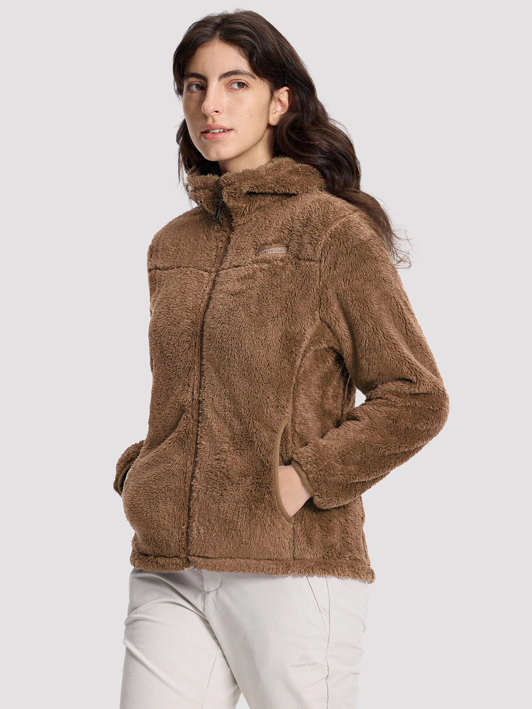 Women's Hooded Coral Fleece Jacket PIONEER CAMP