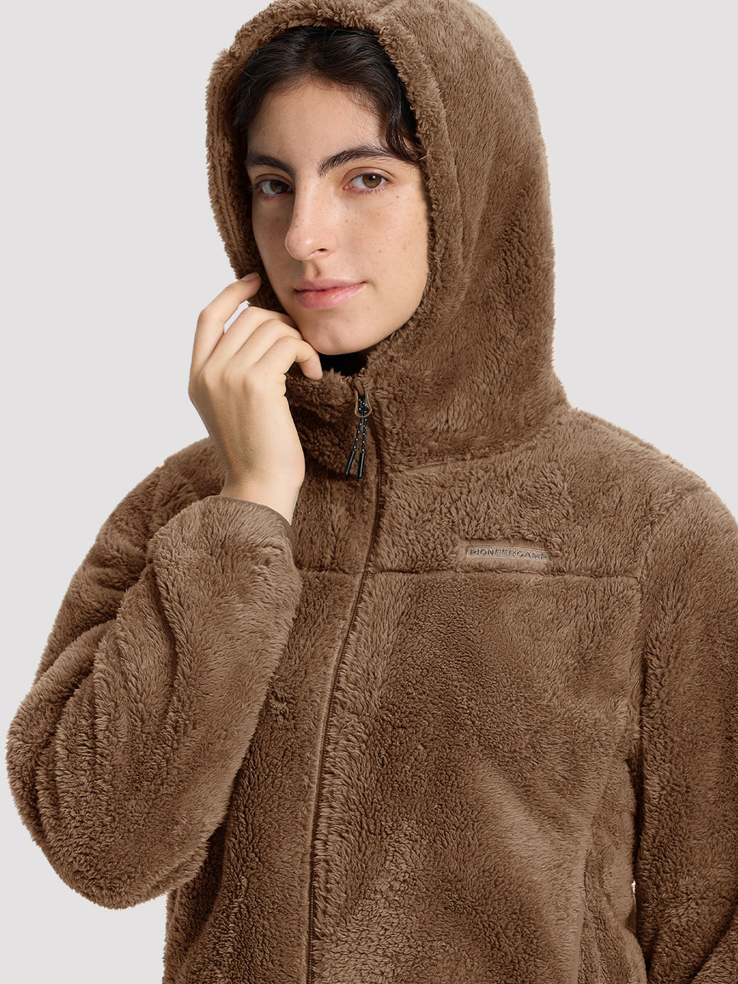 Women's Hooded Coral Fleece Jacket PIONEER CAMP