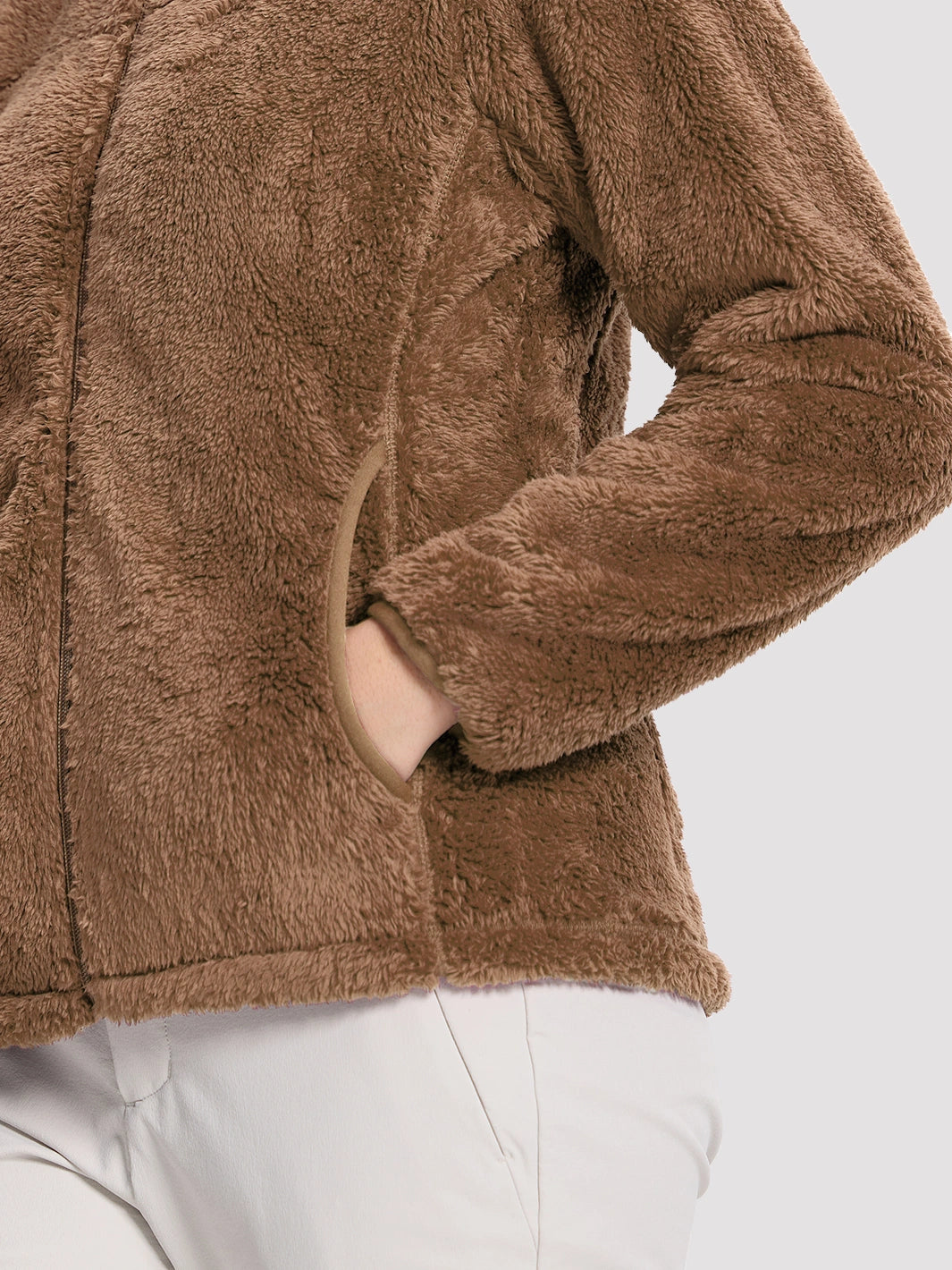 Women's Hooded Coral Fleece Jacket PIONEER CAMP